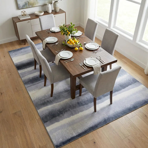 Washable Area Rugs for Living Room, Bedroom & Dining Room – Modern Soft Low Pile Non Slip Carpet – Pet Friendly Waterproof Foldable Rugs for Home