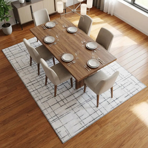 Washable Area Rugs for Living Room, Bedroom & Dining Room – Modern Soft Low Pile Non Slip Carpet – Pet Friendly Waterproof Foldable Rugs for Home