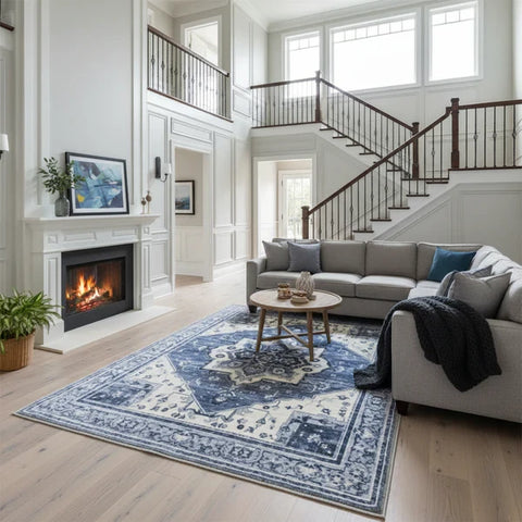 Washable Area Rugs for Living Room, Bedroom & Dining Room – Modern Soft Low Pile Non Slip Carpet – Pet Friendly Waterproof Foldable Rugs for Home