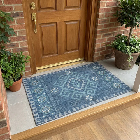Washable Area Rugs for Living Room, Bedroom & Dining Room – Modern Soft Low Pile Non Slip Carpet – Pet Friendly Waterproof Foldable Rugs for Home