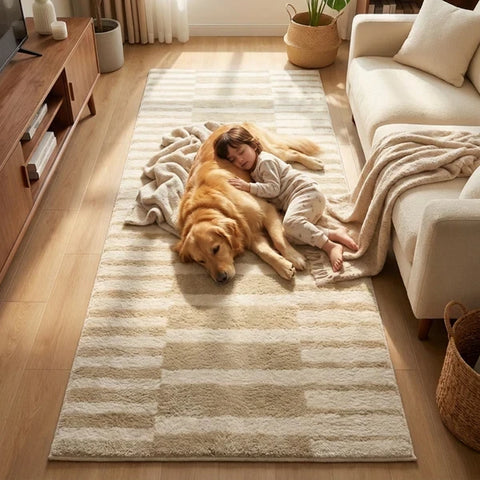Washable Area Rugs for Living Room, Bedroom & Dining Room – Modern Soft Low Pile Non Slip Carpet – Pet Friendly Waterproof Foldable Rugs for Home